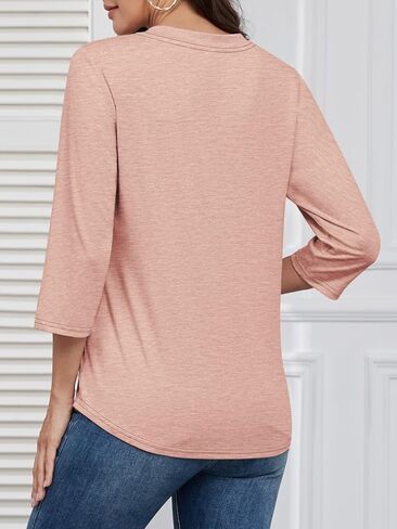 ATHMILE Long Sleeve Shirts for Women 2026 Fall Outfits Henley Dressy Casual Tops Trendy Blouses Cute T-Shirts Fashion Clothes in Saudi Arabia