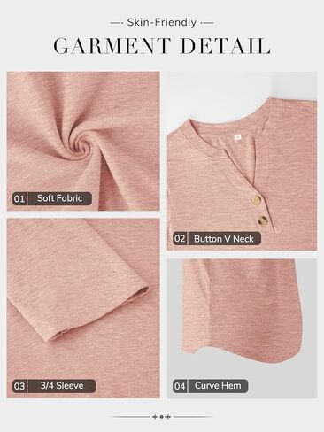 ATHMILE Long Sleeve Shirts for Women 2026 Fall Outfits Henley Dressy Casual Tops Trendy Blouses Cute T-Shirts Fashion Clothes in Saudi Arabia