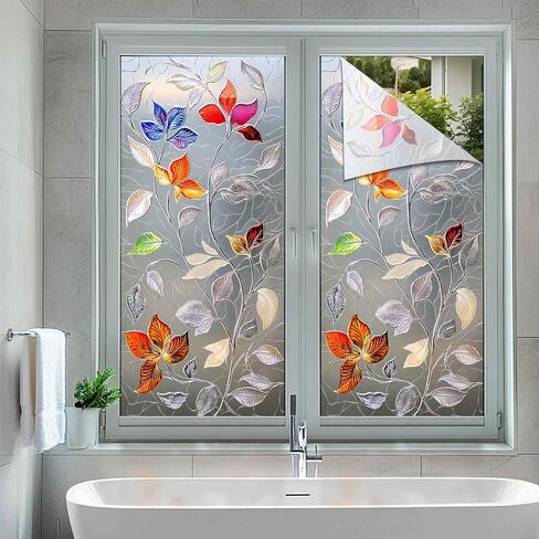 Stained Glass Window Film Colorful Sea Turtle Window Privacy Film Stained Decals Static Cling Sun Blocking Decor for Home Office Windows Doors Glass Partitions 17.7x39.3 inch in Saudi Arabia