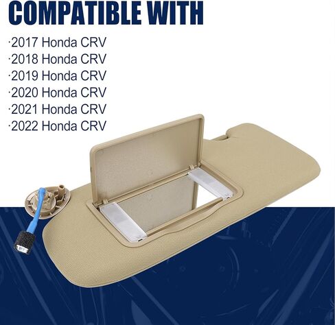Beige Driver Left Side Sun Visor Compatible with Honda CRV 2017 2018 2019 2020 2021 2022 Sunshade Number 83280TLAA12ZA in Saudi Arabia