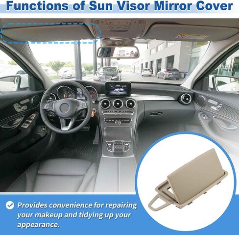 ACROPIX Sun Visor Vanity Mirror Cover for Mercedes-Benz GLA W156/GLE W292/GLS W166 2015-2019 Front Left Sun Visor Makeup Mirror Cap Replaces No.A1668100110 in Saudi Arabia