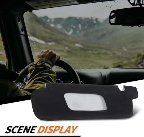 2Pcs Sun Visor Cover Protector Driver Passenger Side Compatible with Mustang 1994-2004 Black Microfiber Leather in Saudi Arabia