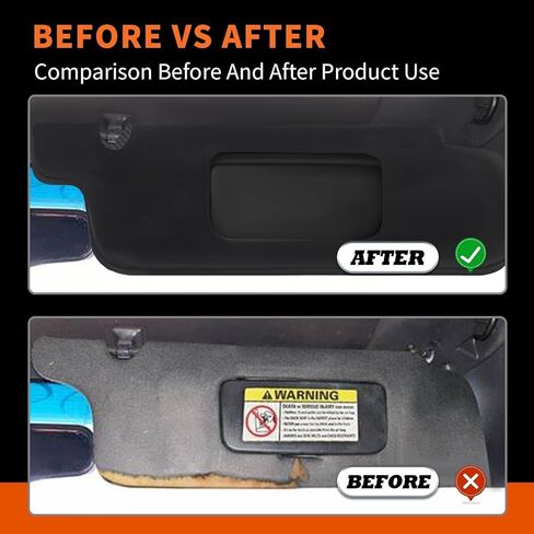 2Pcs Sun Visor Cover Protector Driver Passenger Side Compatible with Mustang 1994-2004 Black Microfiber Leather in Saudi Arabia
