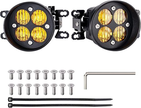 أضواء الضباب LED ذات العدسات الصفراء لـ Tacoma 2012-2023 / Tundra 2014-2021 / 4Runner 2010-2024 مصابيح الضباب ذات الزاوية الواسعة ذات الطاقة العالية in Saudi Arabia