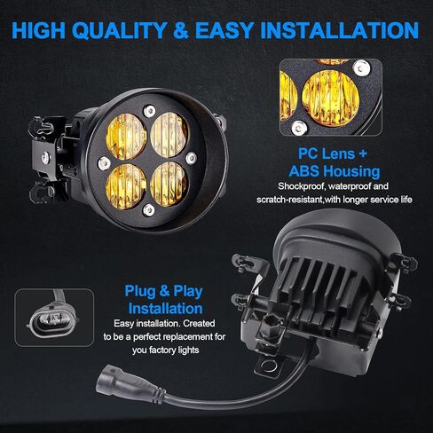 أضواء الضباب LED ذات العدسات الصفراء لـ Tacoma 2012-2023 / Tundra 2014-2021 / 4Runner 2010-2024 مصابيح الضباب ذات الزاوية الواسعة ذات الطاقة العالية in Saudi Arabia
