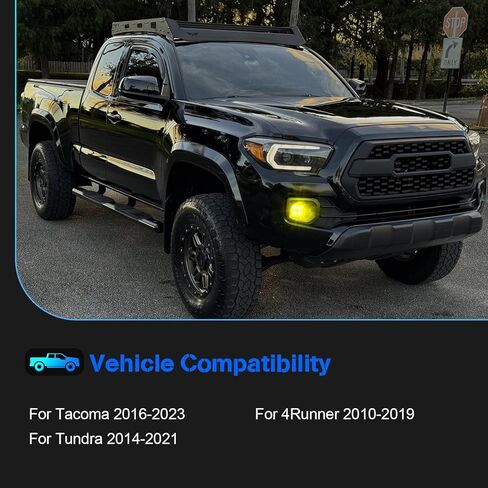 أضواء الضباب LED ذات العدسات الصفراء لـ Tacoma 2012-2023 / Tundra 2014-2021 / 4Runner 2010-2024 مصابيح الضباب ذات الزاوية الواسعة ذات الطاقة العالية in Saudi Arabia
