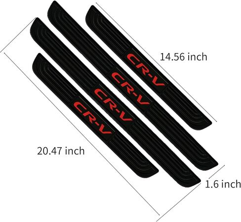 4 قطع/مجموعة واقيات عتبة باب السيارة - واقي لوحة عتبة الباب الأمامي/الخلفي من المطاط الناعم باللون الأسود، ملصقات حماية لدواسة الباب مناسبة لسيارة Honda CRV (أحمر) in Kuwait