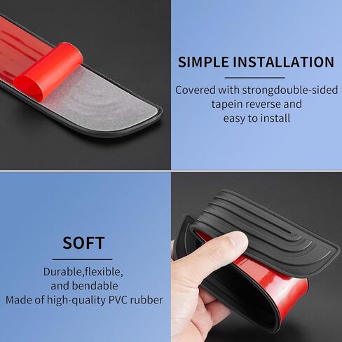 4 قطع/مجموعة واقيات عتبة باب السيارة - واقي لوحة عتبة الباب الأمامي/الخلفي من المطاط الناعم باللون الأسود، ملصقات حماية لدواسة الباب مناسبة لسيارة Honda CRV (أحمر) in Kuwait