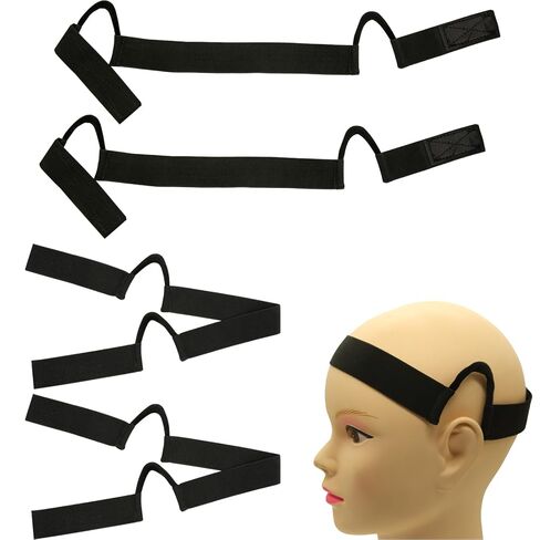 2Pcs Black Glossy Satin New Material C-Shaped Painless Ear Wig, Soft Painless Wig Band with Ear Cut Outs Tools, Comfortable Earless Melting Band Supplies in Saudi Arabia