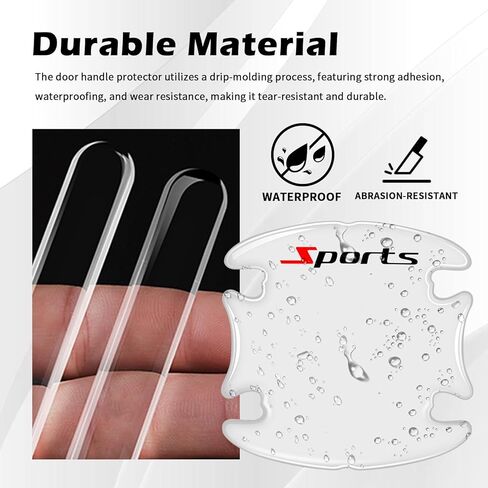 8PCS Car Door Handle Protector Anti-Scratch,Clear Car Door Handle Scratch Protector with Sports Design,Universal Self-Adhesive Cars Handles Protectors for Most Vehicles in Saudi Arabia