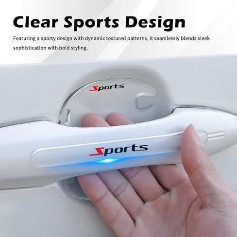 8PCS Car Door Handle Protector Anti-Scratch,Clear Car Door Handle Scratch Protector with Sports Design,Universal Self-Adhesive Cars Handles Protectors for Most Vehicles in Saudi Arabia