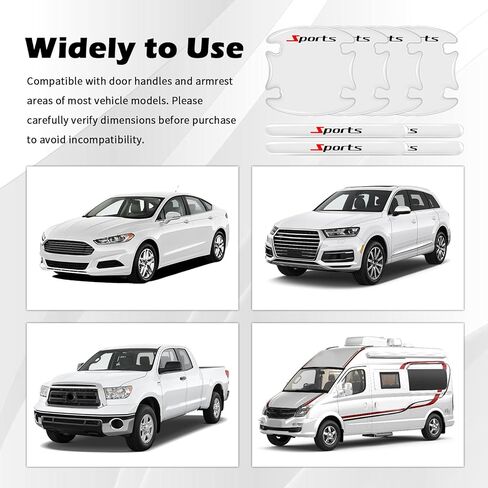 8PCS Car Door Handle Protector Anti-Scratch,Clear Car Door Handle Scratch Protector with Sports Design,Universal Self-Adhesive Cars Handles Protectors for Most Vehicles in Saudi Arabia