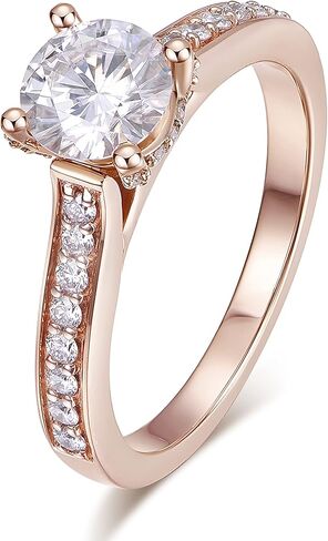 14K Moissanite Ring 14K Gold 1ct D Color Halo Solitaire Moissanite Engagement Ring 14K Gold Rings for Women in Saudi Arabia
