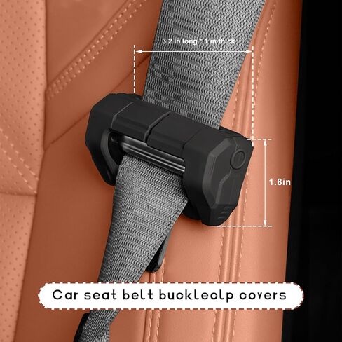 2 PCS Car Seat Belt Buckle Covers, Anti-Scratch Silicone Auto Safety Belt Buckle Guard, Universal Seatbelt Clip Protective Sleeve For Most Vehicles, Car Accessories (Black) in Saudi Arabia