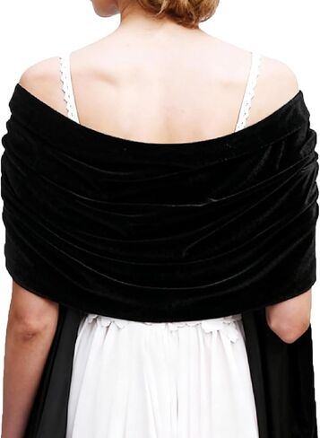 Shawl Wraps for Women, Black Velet Shawls and Wraps for Evening Dresses Winter Warm Foral Shawl Bridal Scarfs Cover Up in Saudi Arabia