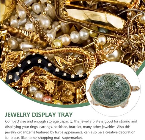 Ceramic Turtle Jewelry Plate Tray Organizer 6.69X5.11X1.57In for Rings Earrings Necklaces Bracelets Decorative Trinket Dish Desktop Storage in Saudi Arabia