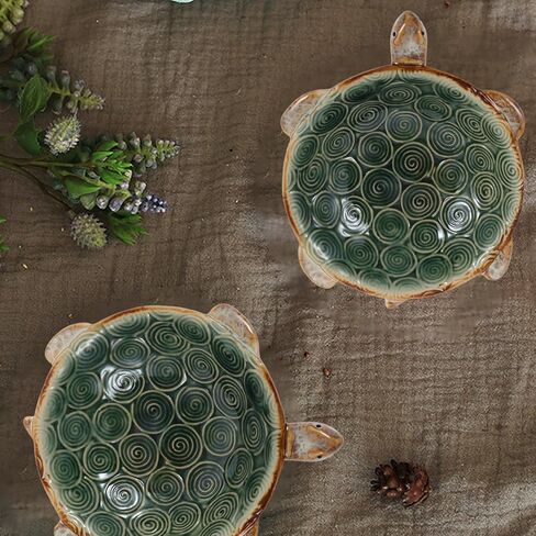 Ceramic Turtle Jewelry Plate Tray Organizer 6.69X5.11X1.57In for Rings Earrings Necklaces Bracelets Decorative Trinket Dish Desktop Storage in Saudi Arabia