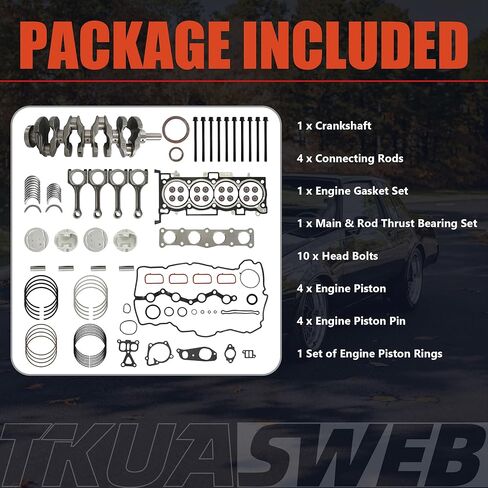 2.4 Engine Rebuild Overhaul Kit Crankshaft Piston Kit w/Con-Rods Bearings Fit For Hyundai Santa Fe Tucson Azera Kia Cadenza Optima Sorento Forte Sportage G4KE 2.4 2007-2021 23111-2G200 in Saudi Arabia