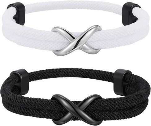 Hisatan Personalized Infinity Love Knot Bracelet for Couple - Relationship Braided Couple Promise Bracelets Set Gifts for Him Her, Forever Linked Together Valentine Day for Men Women in Saudi Arabia
