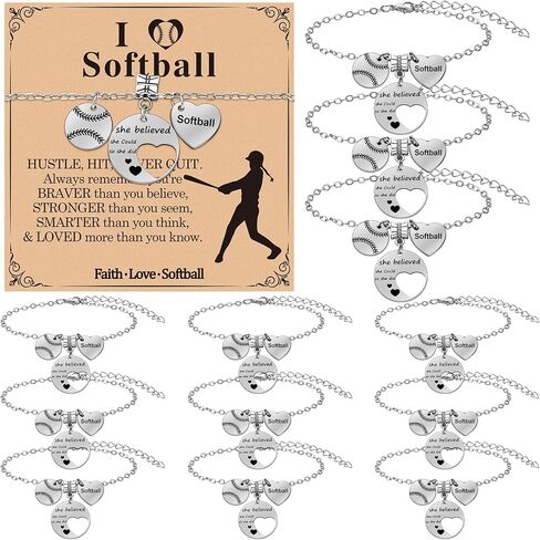 Tondiamo Softball Bracelet for Women Softball Party Favor Sport Pendant Team Gifts Senior Night Gift for Team Player Teen Group Ball Lover in Saudi Arabia
