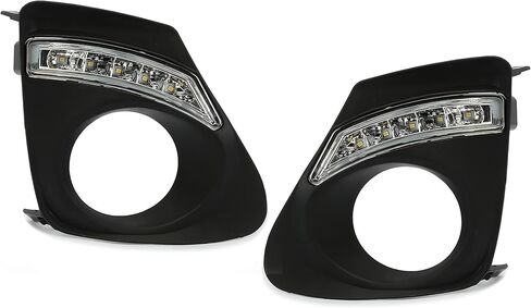 مصباح ضباب HECASA مع إطار متوافق مع تويوتا كورولا 2011-2013 مع مصابيح LED للجري أثناء النهار وغطاء مصباح الضباب الأمامي، قطعتان من جانب السائق والراكب in Kuwait