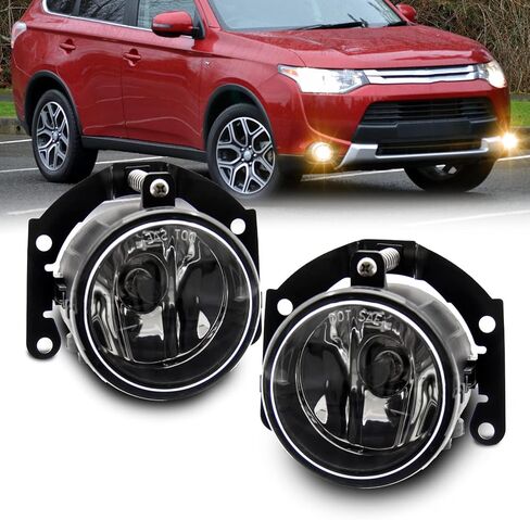 Fog Light Assembly Replacement For 2010-2015 Mitsubishi Outlander With H11 12V 55W Halogen Bulbs​(Clear Lens) in Saudi Arabia