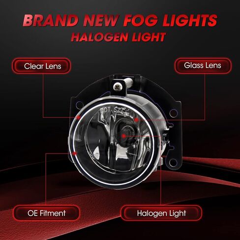 Fog Light Assembly Replacement For 2010-2015 Mitsubishi Outlander With H11 12V 55W Halogen Bulbs​(Clear Lens) in Saudi Arabia