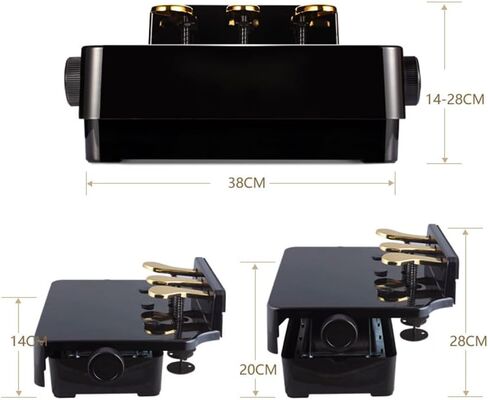 Adjustable Piano Pedal Extender for Students, 3 Pedals with Stabilizer, Compatible with Upright & Digital Pianos, Beginner Practice Tool (Black) in Saudi Arabia