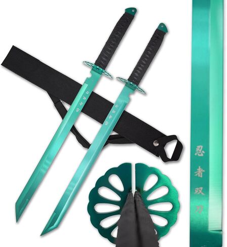 BladesUSA HK-6183 Twin Ninja Swords, Two-Piece Set, Black, 28-Inch Overall in Saudi Arabia