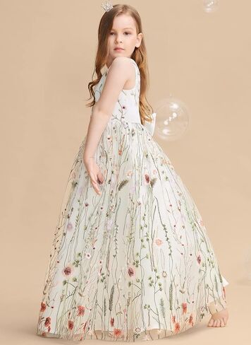 Jacquard Flower Girl Dress for Wedding Party Dresses Kids Pageant Birthday Formal Dress Ball Gown Dresses in Saudi Arabia