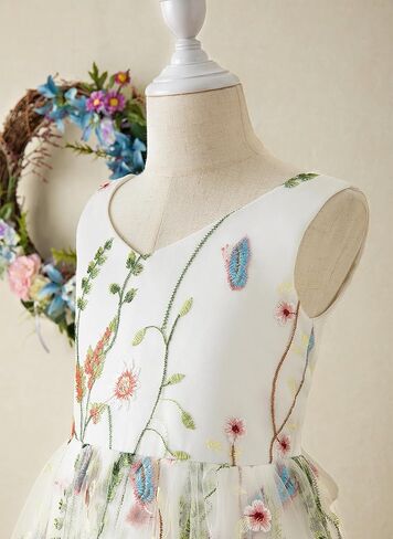 Jacquard Flower Girl Dress for Wedding Party Dresses Kids Pageant Birthday Formal Dress Ball Gown Dresses in Saudi Arabia