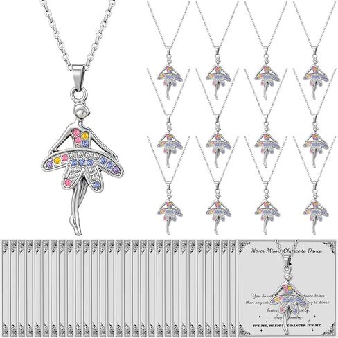 Ballerina Ballet Gymnastic Necklace 3D Dance Gift Ballet Necklaces for Dance Gymnasts Competition Team Graduation Party Jewelry Charm Favor in Saudi Arabia