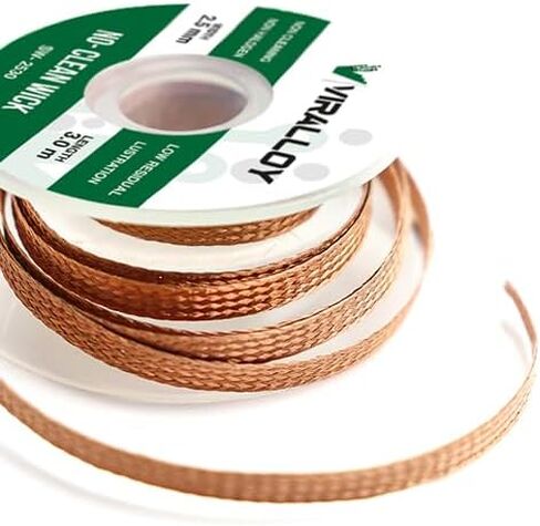 No Clean Flux Solder Wick Braid Length 10ft Width 2.5mm Solder Copper Static Dissipative Bobbin Desoldering Wick Solder Remover Wick Desolder Electronic Components - Pack of 1 in Saudi Arabia