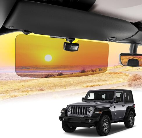 JOYTUTUS Polarized Sun Visor Extender Compatible with Jeep Wrangler JL JLU JT 2018-2025&Gladiator 2020-2025,Anti-Glare Polarized UV400 Protection, Safe Driving Extension for Glare/UV Ray/Stray Light in Saudi Arabia