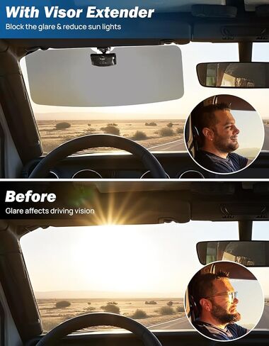 JOYTUTUS Polarized Sun Visor Extender Compatible with Jeep Wrangler JL JLU JT 2018-2025&Gladiator 2020-2025,Anti-Glare Polarized UV400 Protection, Safe Driving Extension for Glare/UV Ray/Stray Light in Saudi Arabia