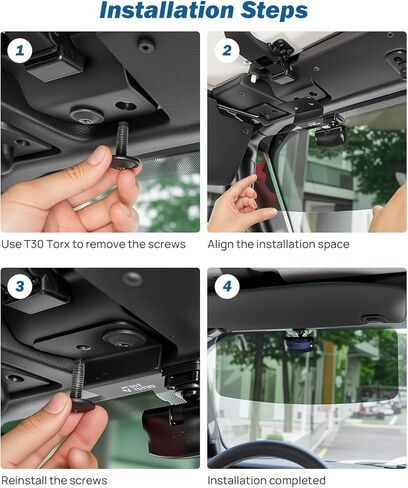JOYTUTUS Polarized Sun Visor Extender Compatible with Jeep Wrangler JL JLU JT 2018-2025&Gladiator 2020-2025,Anti-Glare Polarized UV400 Protection, Safe Driving Extension for Glare/UV Ray/Stray Light in Saudi Arabia