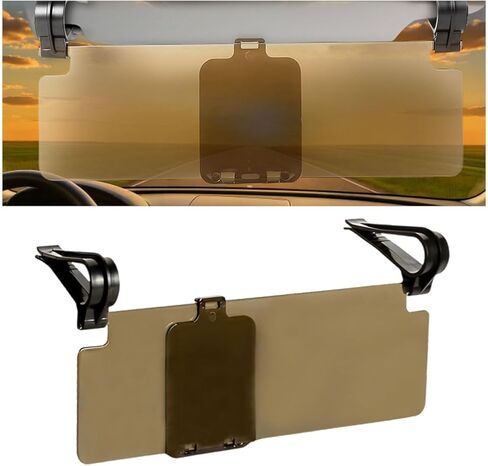 YoRise HD Car Sun Visor Extender, Adjustable Polarized Anti-Glare Automotive Sunlight Shield with Double-Clip, Day & Night Car Visor Sun Blocker Protect from Snow Blindness, UV Rays(2PCS) in Saudi Arabia