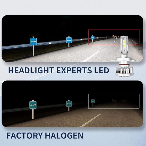 مجموعة مصابيح H4 لعام 2001 Toyota Echo Plug and Play 6000K 22,000 لومن مع Canbus مدمج خالٍ من الأخطاء (عبوة من 2) ضوء الضباب in Kuwait