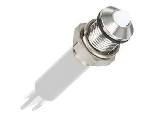 APEM Inc., Q8P5CXXHG02E, Panel Mount LED Indicator - 8mm - Hyper Bright Green - No Resistor - Prominent - Bright Chrome Bezel - Wires - IP67 (1 Item/s) in Saudi Arabia