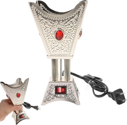 Electric Oud Burner Portable Burner Incense Burner Metal Antiquing Censer Holder Desktop Censer Burner Centerpiece(US Plug) Cone Incense Burner Incense Burner Electric in Saudi Arabia