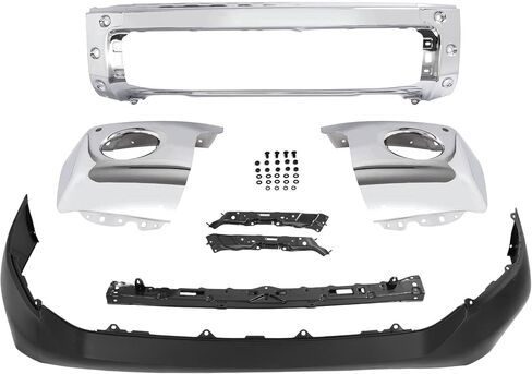 KUAFU Front Bumper Face Bar(3Pcs) + Upper Bumper Cover + Bracket Compatible With 2007-2022 Toyota Tundra Sequoia TO1032108, TO1010102, TO1033108, TO1014100, TO1002181 W/Fog Light & Sensor Holes in Saudi Arabia