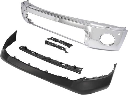 KUAFU Front Bumper Face Bar(3Pcs) + Upper Bumper Cover + Bracket Compatible With 2007-2022 Toyota Tundra Sequoia TO1032108, TO1010102, TO1033108, TO1014100, TO1002181 W/Fog Light & Sensor Holes in Saudi Arabia