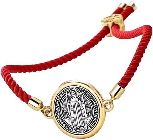 San Benito Bracelet Red String for Protection Adjustable Catholic Bracelet Religious Accessories Collection for Women Men Christian Jewelry Gift St Benedict Bracelets in Saudi Arabia