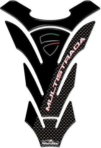 Resin Bike Motorcycle 3D Stickers Compatible with Ducati Multistrada. Tank Protector Protection from Impact and Scratches. Resin Sticker – Carbon Fiber Effect - Made in Italy in Saudi Arabia