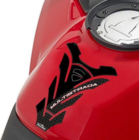 Resin Bike Motorcycle 3D Stickers Compatible with Ducati Multistrada. Tank Protector Protection from Impact and Scratches. Resin Sticker – Carbon Fiber Effect - Made in Italy in Saudi Arabia