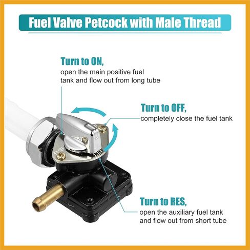 Motorcycle Fuel Valve Petcock with Male Thread 61338-94D for Harley FXST FLST FXD FLT 95-01 for 1340cc for Harley Vacuumed Petcock Valve Switch Gas Fuel Shut Off Valve Replacement in Saudi Arabia