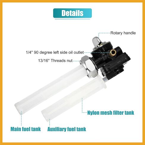Motorcycle Fuel Valve Petcock with Male Thread 61338-94D for Harley FXST FLST FXD FLT 95-01 for 1340cc for Harley Vacuumed Petcock Valve Switch Gas Fuel Shut Off Valve Replacement in Saudi Arabia