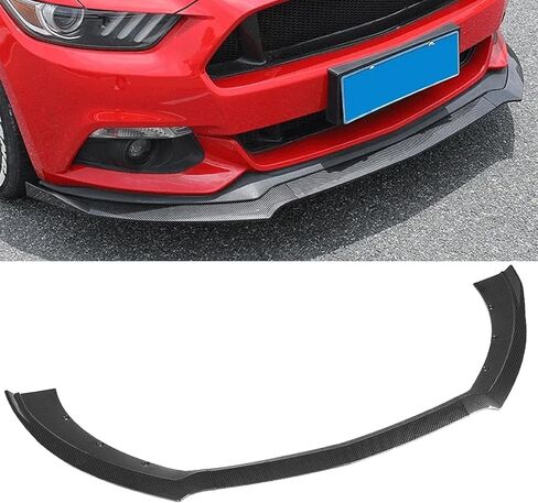 Front Bumper Lip Compatible with Ford Mustang 2015 2016 2017 Carbon Fiber Printing Front Lip Splitter ABS Front Spoiler in Saudi Arabia