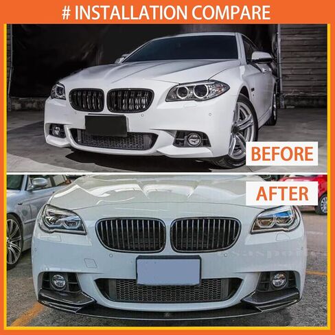 Front Bumper Lip Compatibility with 2011-2016 F10 528i 535i 550i 5 Series M Sport M Tech Style Front Splitter Bumper Chin Lip Carbon Fiber Style in Kuwait