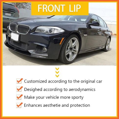 Front Bumper Lip Compatibility with 2011-2016 F10 528i 535i 550i 5 Series M Sport M Tech Style Front Splitter Bumper Chin Lip Carbon Fiber Style in Kuwait